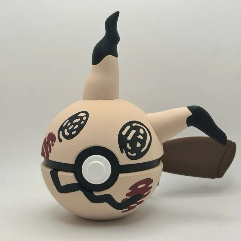 Mimikyu Themed Decorative Pokeball - Features Pokemon Character Design & Unique Color Combination for Fans of Pokemon