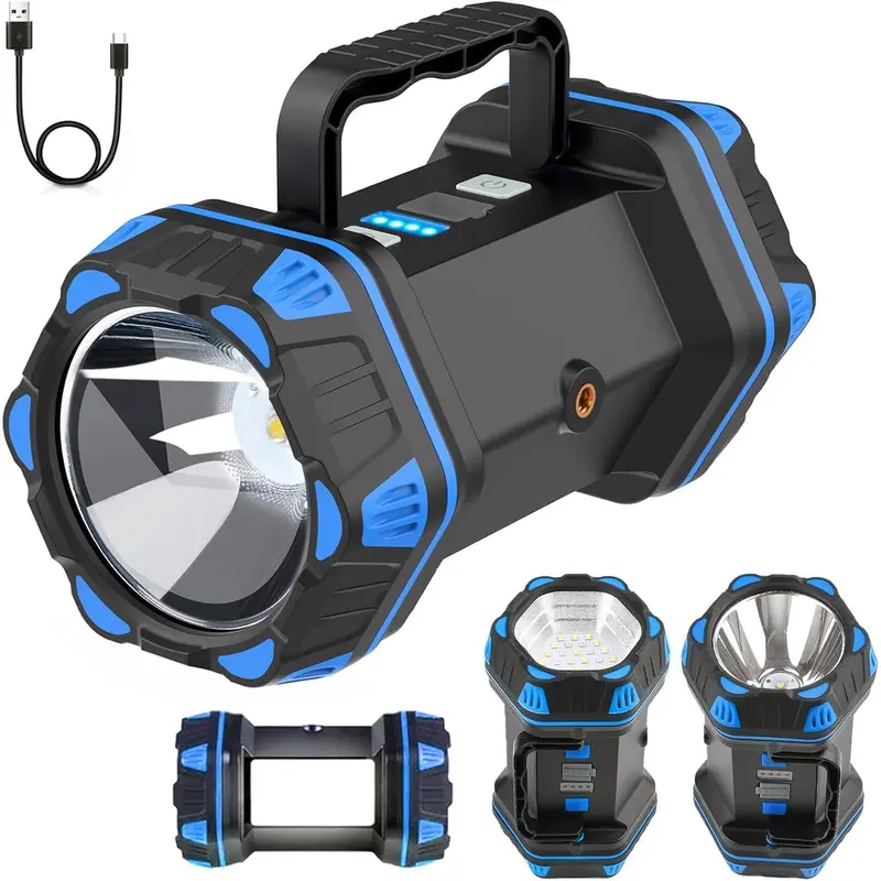 blukar flashlight rechargeable 5000mAh, Dual Color Temps, COB Side Light, 7 Modes, IP67, Adjustable Focus Red Buy Blukar rechargeable flashlight with 1800 mAh Blukar Rechargeable Flashlight 2 Pack,