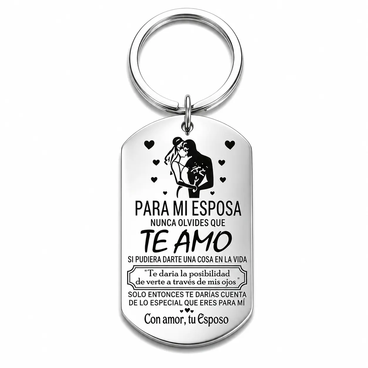 To My Wife Forever Love Keychain, Stainless Steel Keyring,Romantic Husband Gift for Wife, Stainless Steel Love Keepsake Keychain, Anniversary Birthday Gift for Her