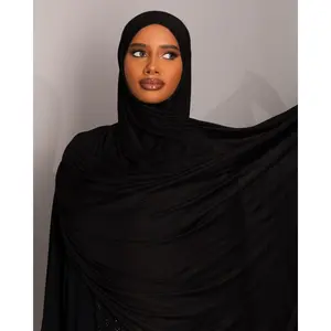 Premium Oversize Jersey Hijab – Black, Premium Quality, Comfortable Fit, Stylish Design, Ideal for Everyday Wear