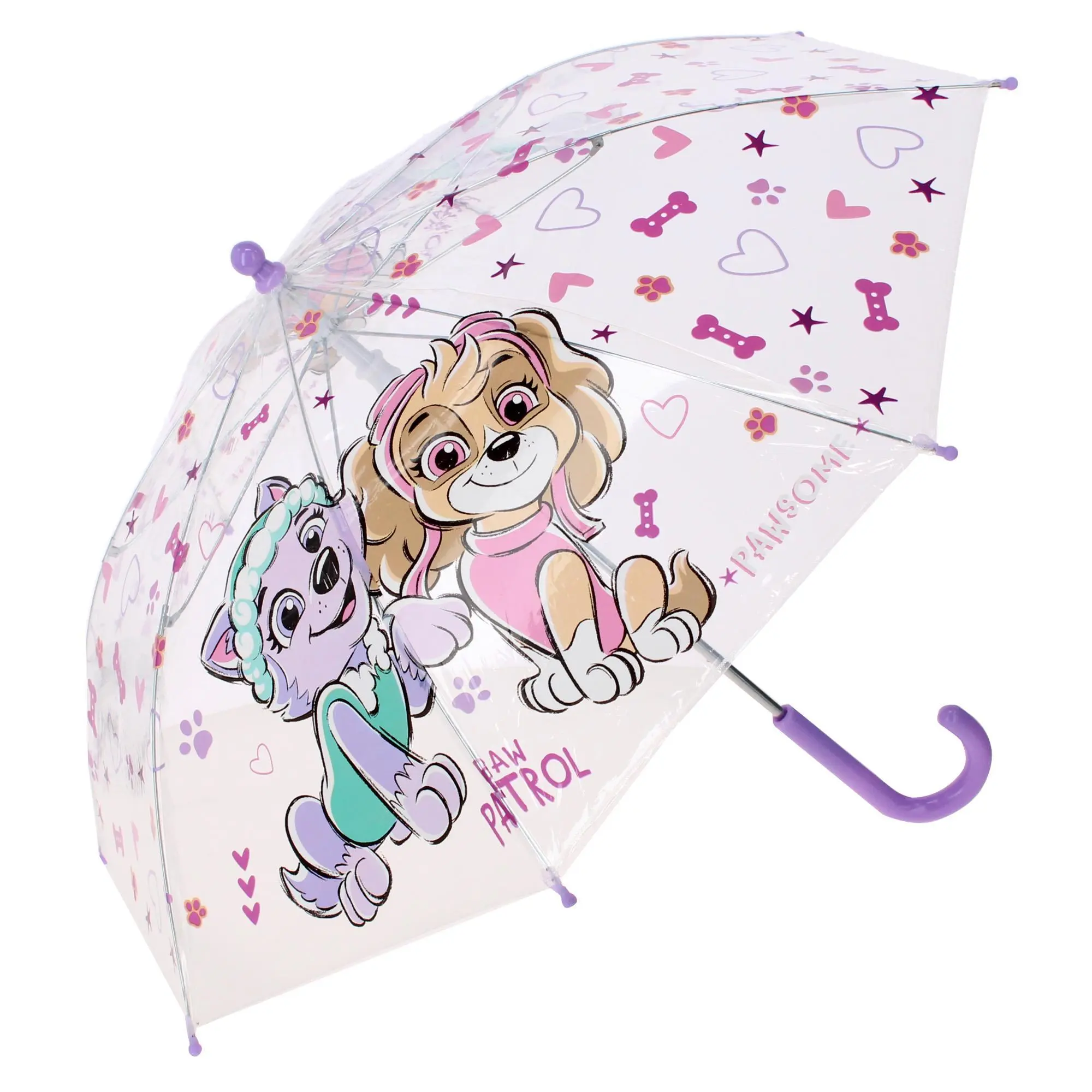 Textiel Trade Girl's Paw Patrol Skye and Everest Stick Umbrella, Stick Umbrellas