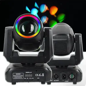 Mini 150W Beam Moving Head Light with Aperture Spot, Rainbow Effect, 6&12 Prism, DMX512 Control for DJ Disco Party Stage Lighting