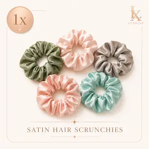 Silk Scrunchies 1PCS（Color shipped at random.） Satin Soft Scrunchies in Bright & Neutral Colors - 3.3 Inch Stretch for Various Hair Types