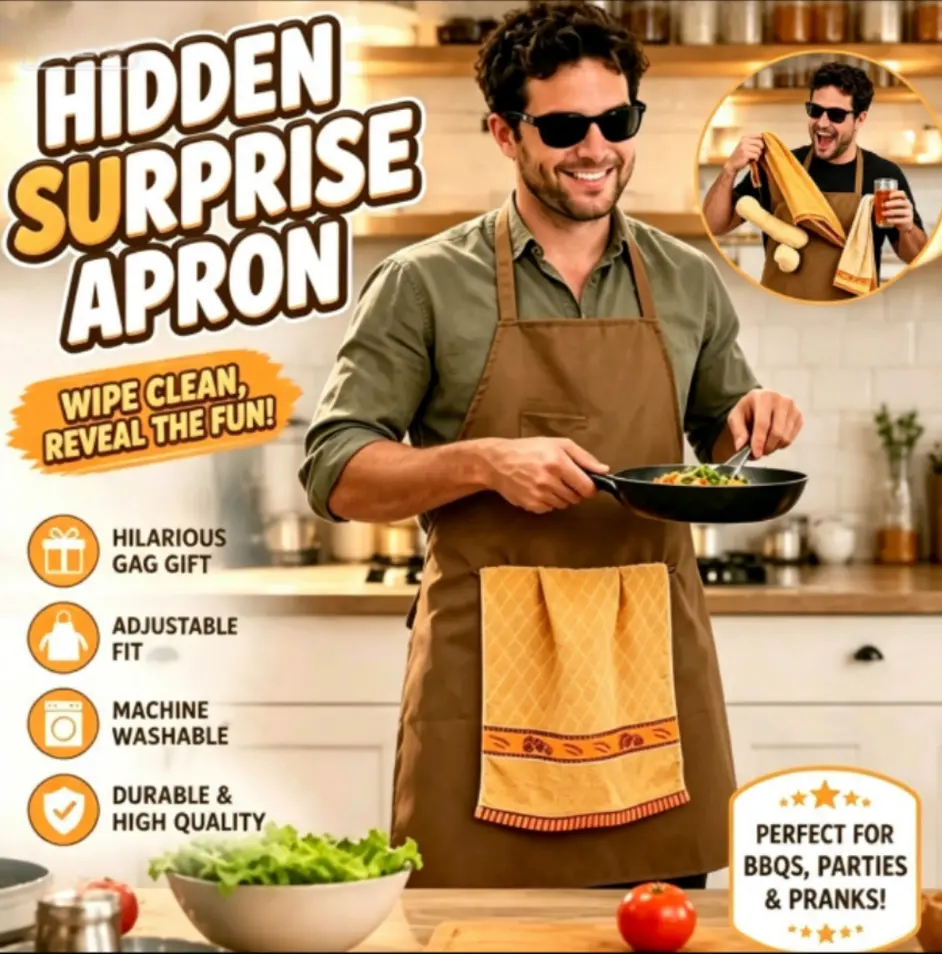 Funny Apron for Men Head Chef Prank Apron with Pocket BBQ Grilling Gag Gift for Dad Father’s Day Hilarious Kitchen Cooking Apron for Husband Men Dad Gifts