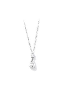 Luxem Mermaid Tear Letter Heart Pendant Necklace Rhinestone Decor Elegant Minimalist Jewelry Gift for Women Statement Fashion Initial Necklace