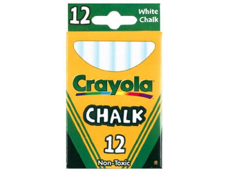 Crayola Classic White Chalk Set - 12-Count Handwriting Chalk, Art Materials, Office Stationery & Writing Tools (0.81l x 2.31w x 4h in, 0.13lbs) for All Ages