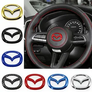 Mazda Logo Steering Wheel Decal Sticker, Fits Cx-6 Rx-7 Mx-5 Cx-5 Cx-3 Protege Cx-9 Cx-7, Car Emblem Replacement, Trendy and Stylish