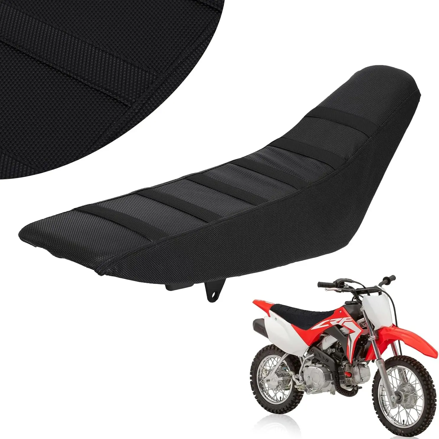 Dirt Bike Seat Cover, Particle Surface, Motor Parts, Universal Motorcycle and Motocross Accessories for CRF, XR, RM, KX, KLX, TTR, PW, Hawk 250, SSR, Apollo, RFZ, TAO TAO, Thumpstar, Fits 50CC - 450CC Dirt Pit Bike
