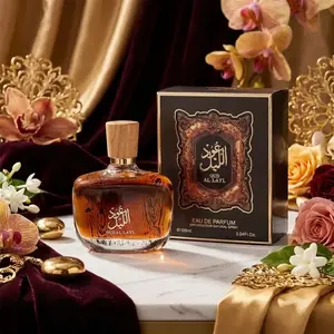 Dubai Flowers Unisex Perfume 3.4oz, Musk Jasmine Amber Scent, Deodorant Spray, Elegant Gift Box, Classic Arabic Gold Floral Design, Eau De Perfume