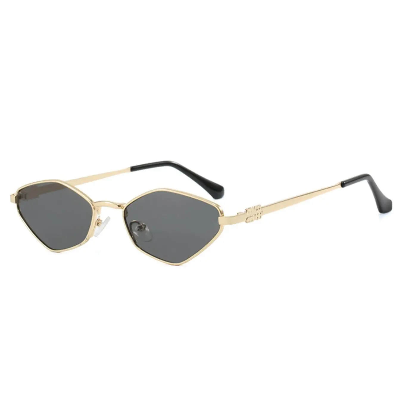 Hexagon Gold Sunglasses for Women Men, Retro Silver Hexagonal Metal Glasses Rave Y2K Trendy Irregular Shades