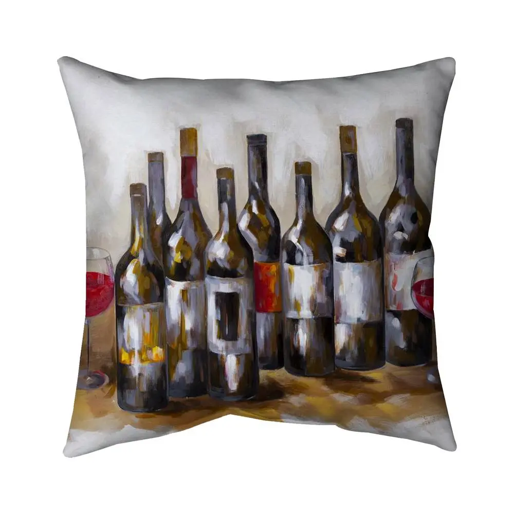 360 Stand Square Poly Twill Throw Blanket - 26x26 in., Red Wine Bottle Print, Green Kitchen Tapestry, Throw Blankets for Home, Wine Bottle Room Decor, Boujee Home Accent, Wine Bottle Room Accessories