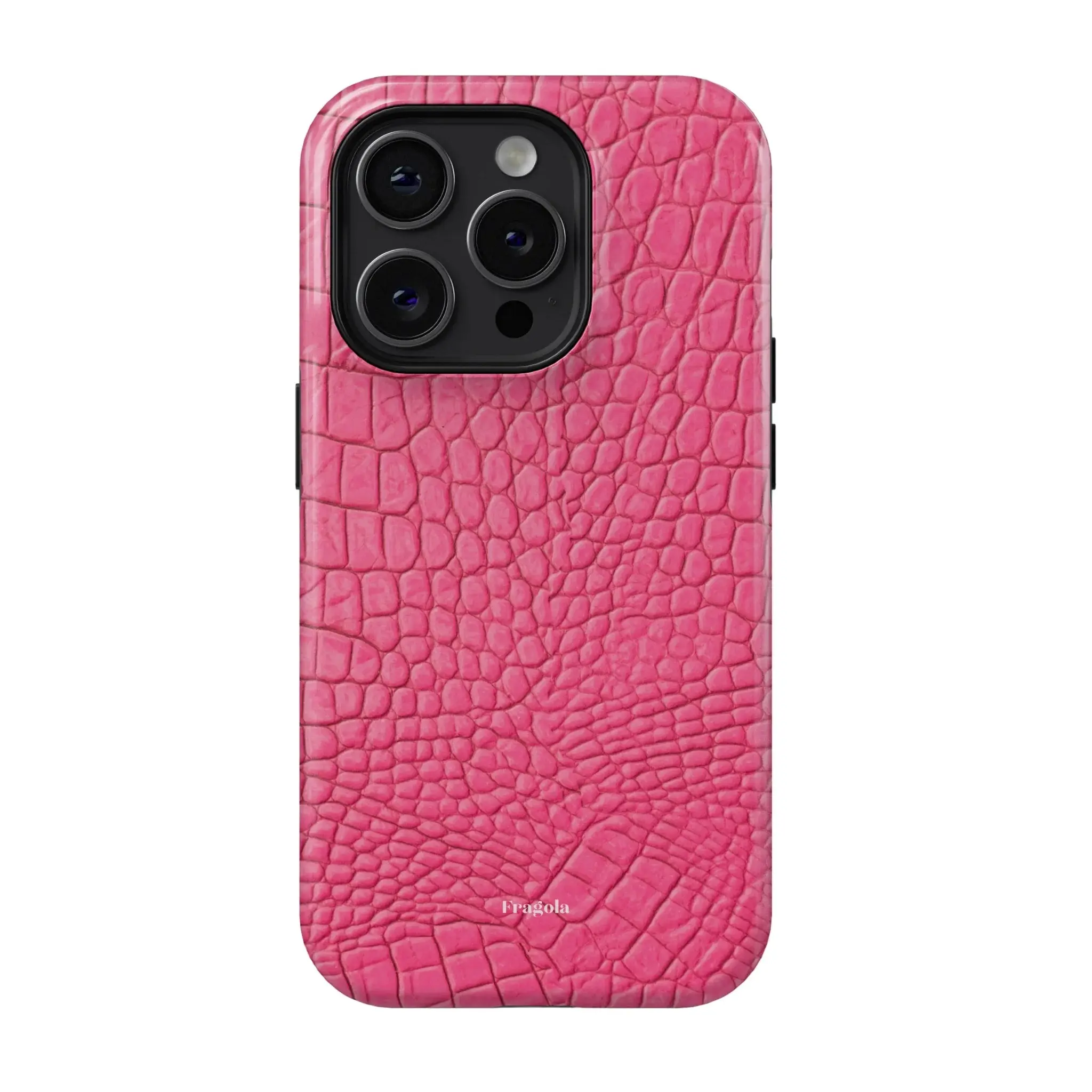 Fragola CHICLETE Crocodile iPhone Case for iPhone 17/16/15/14/13/12/11 | Hot Pink Croc Embossed Phone Case | Luxury Fashion Protective Cover | Slim Shockproof Case