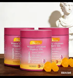 Her Juicy All‑in‑One Probiotic Gummies – Slippery Elm, Prebiotics & Lactobacillus for Women’s pH Balance & Dryness Comfort – Hawaiian Pineapple 60 Count