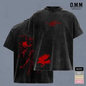 Retro Limited Uchiha ltachi Clan NRT Vintage Rogue Ninja Crow Graphic T-Shirt, Washed Dark Anime Streetwear, Red Moon Eyes Inspired Tee, Gift for Otaku, Retro Vintage Limited Uchiha ltachi Wash Shirt, NRT Anime Top, Manga Outfit for Fan
