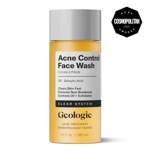 Geologie Acne Control Face Wash 180ml - Facial Cleansing with 2% Salicylic Acid for Skin Fast Clearing and Prevents Breakouts