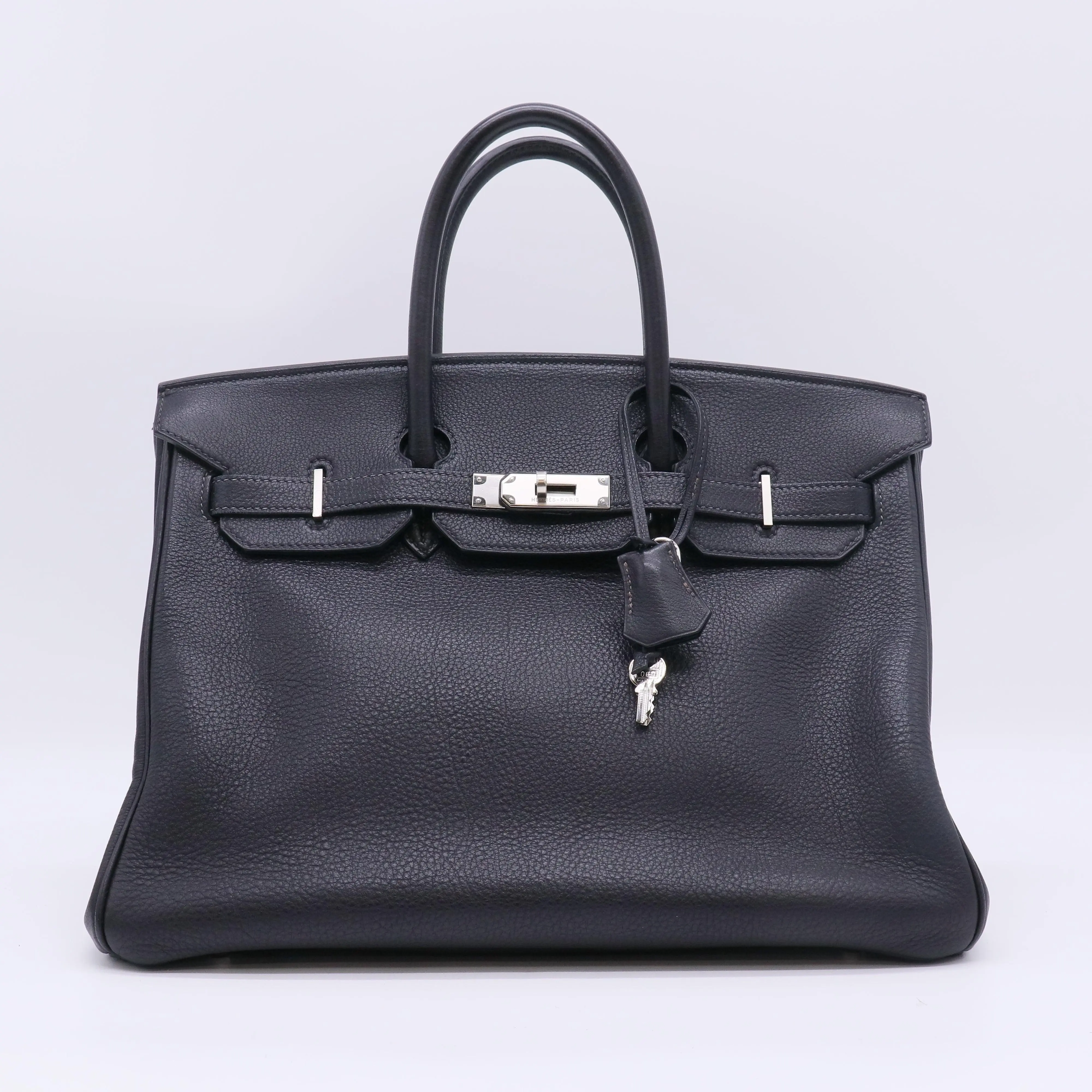 Pre-owned HERMÈS Leather Tote Bags Togo Birkin 35 Black B23279