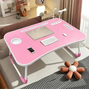 Adjustable Wooden Lap Desk, Foldable Laptop Bed Desk with Cup Holder, Multi-Functional Tray for Working, Reading, Writing, Eating & Watching Movies, for Bed, Sofa, Couch & Floor, Pink/Black, Ideal Mother's Day Gift glitter
