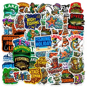 50pcs Outdoor Fishing Graffiti Stickers, Suitable for Scrapbooks, Journals, Laptops, Water Bottles, Cars, Car Decorative Sticker, Etc. A Gift with A Positive Message and Based on Faith.
