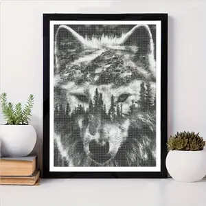 5D Diamond Painting Kit for Adults, Forest Wolf Design, DIY Home Wall Decor, Full Drill Art Craft Set, Perfect Gift for Beginners