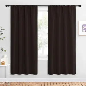 NiceTown Blackout Rod Pocket Curtain Single Panel With Integrated Tiebacks