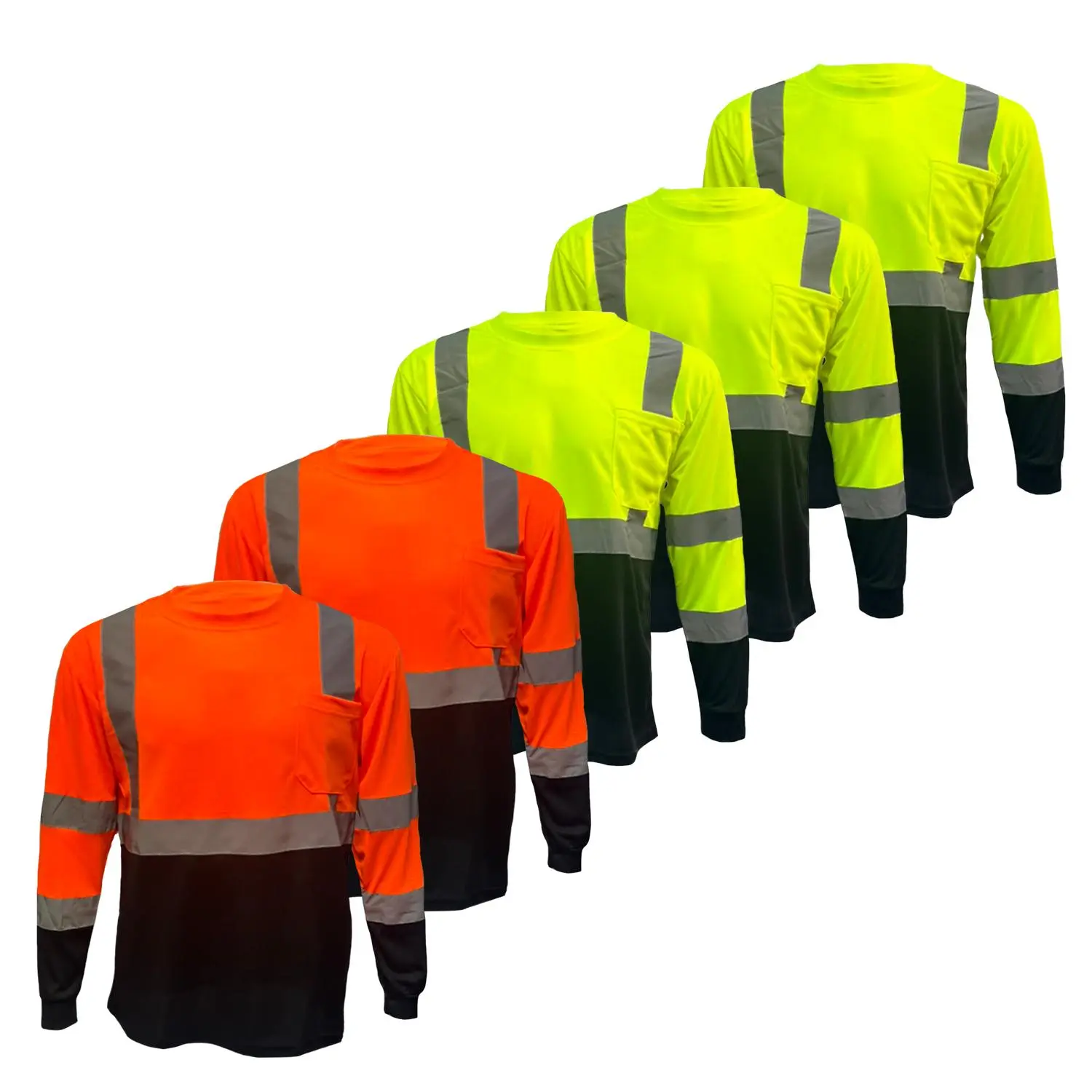 3 YELLOW 2 ORANGE WITH BLACK BOTTOM HALF