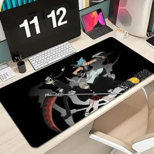 Soul Eater Mouse Pad Design Anime Mousepad XXL 1000×500mm 900×400mm 800×400mm 600x300mm Large Gaming Mouse Pad - Extended, Thick, Non-Slip Rubber Base Desk Mat with Precision Stitched Edges - Washable Large Desk Pad