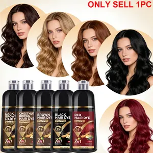 7-in-1 hair dye shampoo Daily, 500 ml, colors hair in 15 minutes with natural shades of dark brown, chestnut, brown. Its gentle, Mild formula colors evenly, reduces dryness and frizz, adds shine and softness, and suits all hair types, Haircare