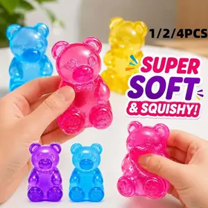 Super Soft Jelly Bear Squishy, Satisfying Sensory Stress Relief Toy, Stretchy Slow Rise Fidget for Anxiety Relief, Cute Desk Toy & TikTok Viral Gift