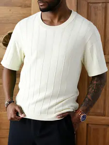 2026 #SummerVibes New Spring and Autumn Simple Style Comfortable and Skin-friendly Daily Fashion Trendy High-grade Unisex Viscose Casual Short-sleeved Knitted Sweater