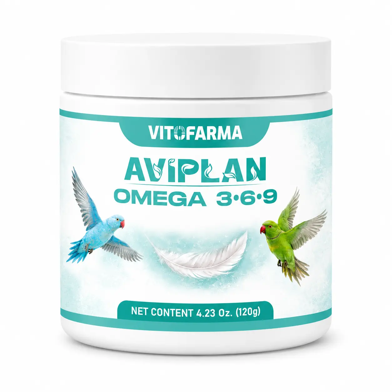 Vitofarma Aviplan Omega 3-6-9  Biotin | Nutritional Support for Birds | 120 g