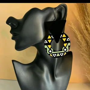2/KASENA: Afrocentrics prints inspired oversize stud Acrylic earrings