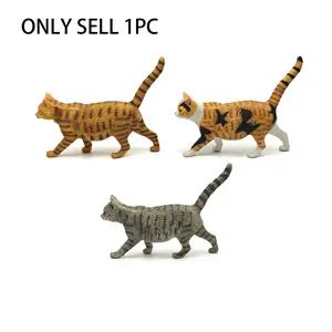 Realistic PVC Standing Cat Animal Model, Lifelike Design Cat Statue Decoration, Home Decor and Collection, Garden Office Desk Bonsai Rockery Miniature Scene