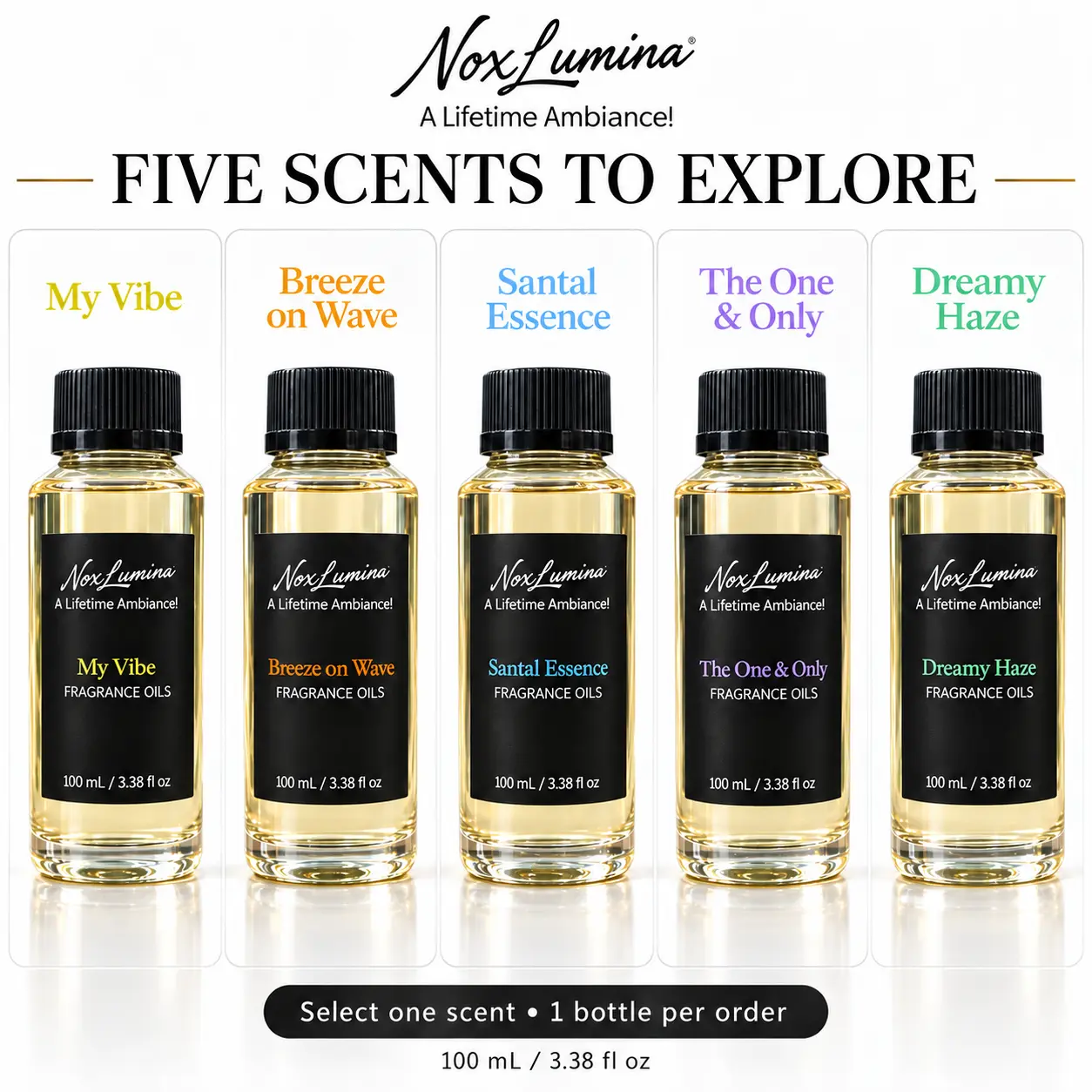 Hotel Inspired Fragrance Oil Refill, 120ml Luxury Aroma Oil for Waterless Scent Diffusers, Premium Home Fragrance Oil with 5 Signature Scents, Long Lasting Room Scent for Bedroom Living Room Office