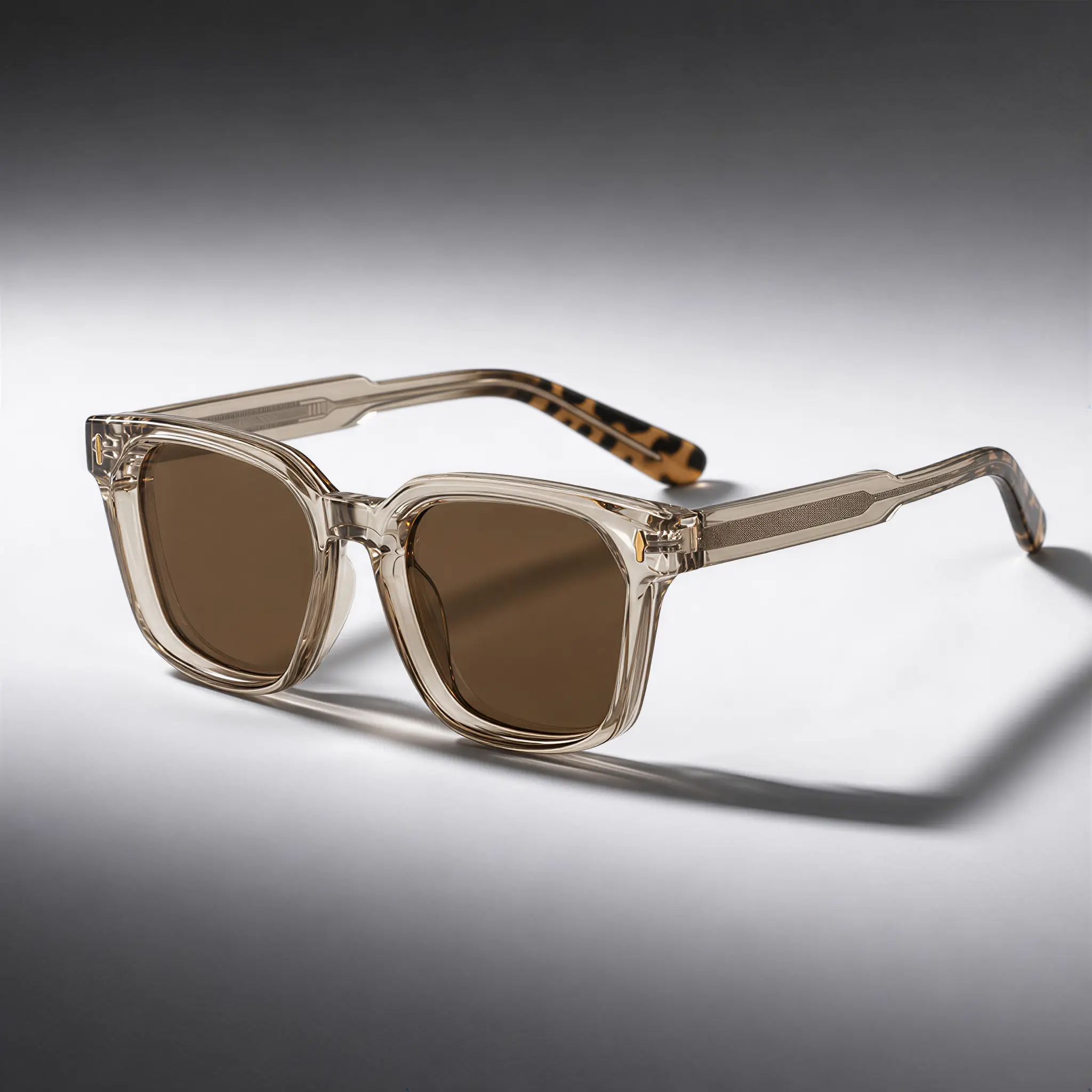 2026 Summer Essential | LUXE Lite HD Polarized Square Sunglasses, Premium Transparent Old Money Style, UV400 OAR Coating, Retro Clear Frame Sunnies