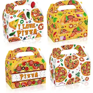 12PCS Pizza Party Favor Boxes Pizza Themed Candy Treat Boxes for Kids Boys Girls Birthday Baby Shower Party Decorations Supplies
