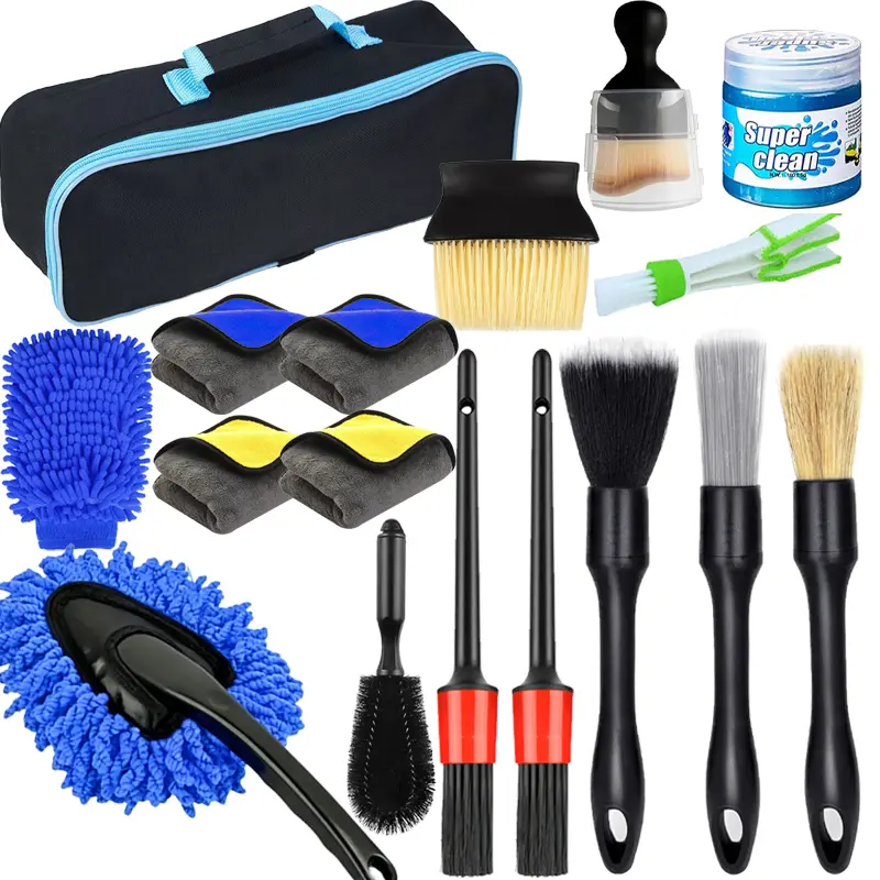 Ultimate Professional Car Detailing Kit – Versatile Cleaning Set with Premium Soft-Bristle Brushes for Comprehensive Interior, Exterior, Wheels, and Dashboard Care