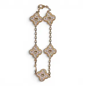 Pre-owned Van Cleef & Arpels gold Bag Accessories E26050836 VCA Vintage Alhambra Bracelet, 5 Motifs