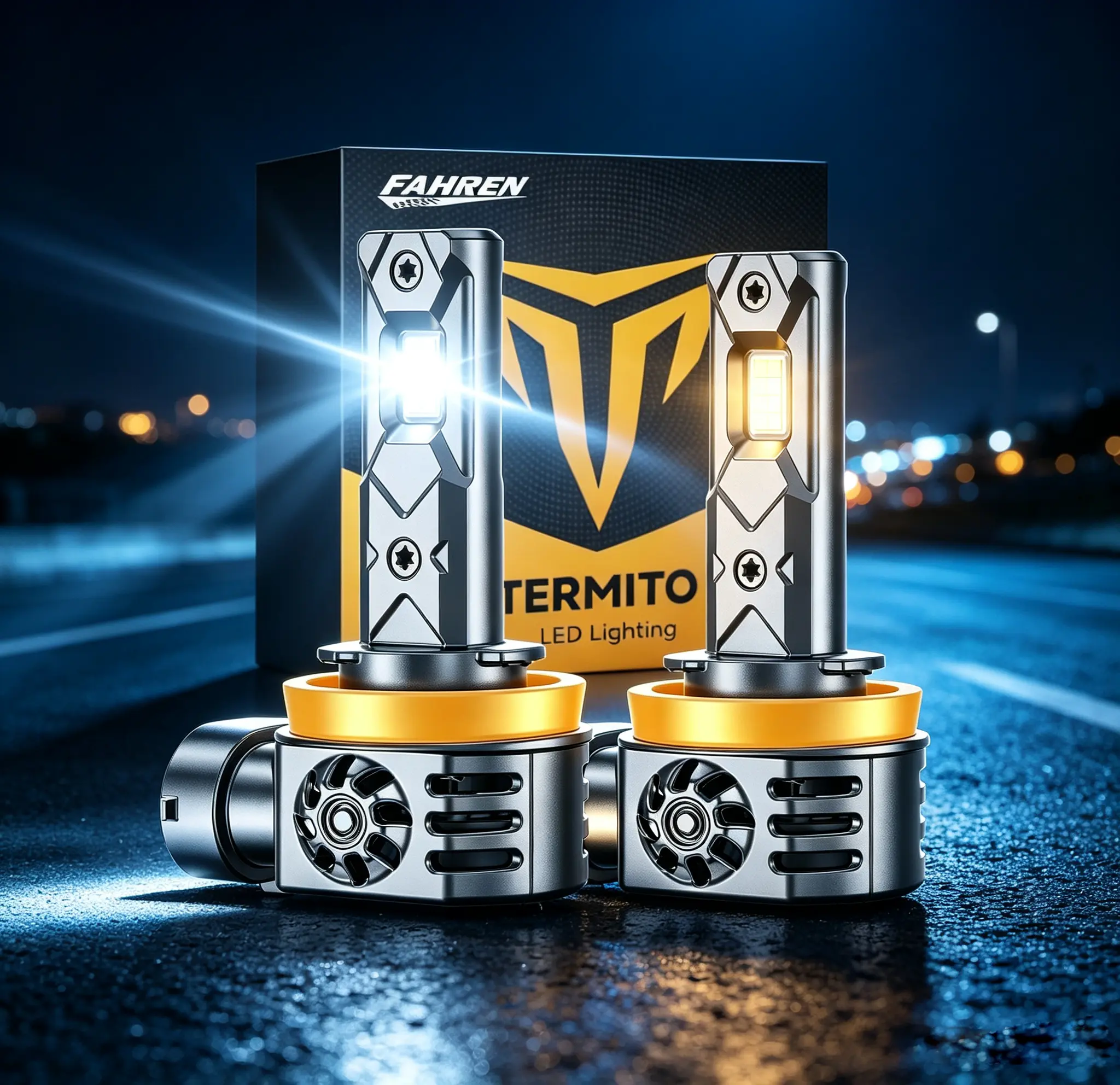 Toolupgrade Fahren NextGen H11 LED Bulbs Pack of 2, 126000LM 1400% Brighter 6500K White H8 H9 Fog Light, 1:1 Compact Non‑Polarity Plug and Play, CANbus Ready Automotive LED Kit