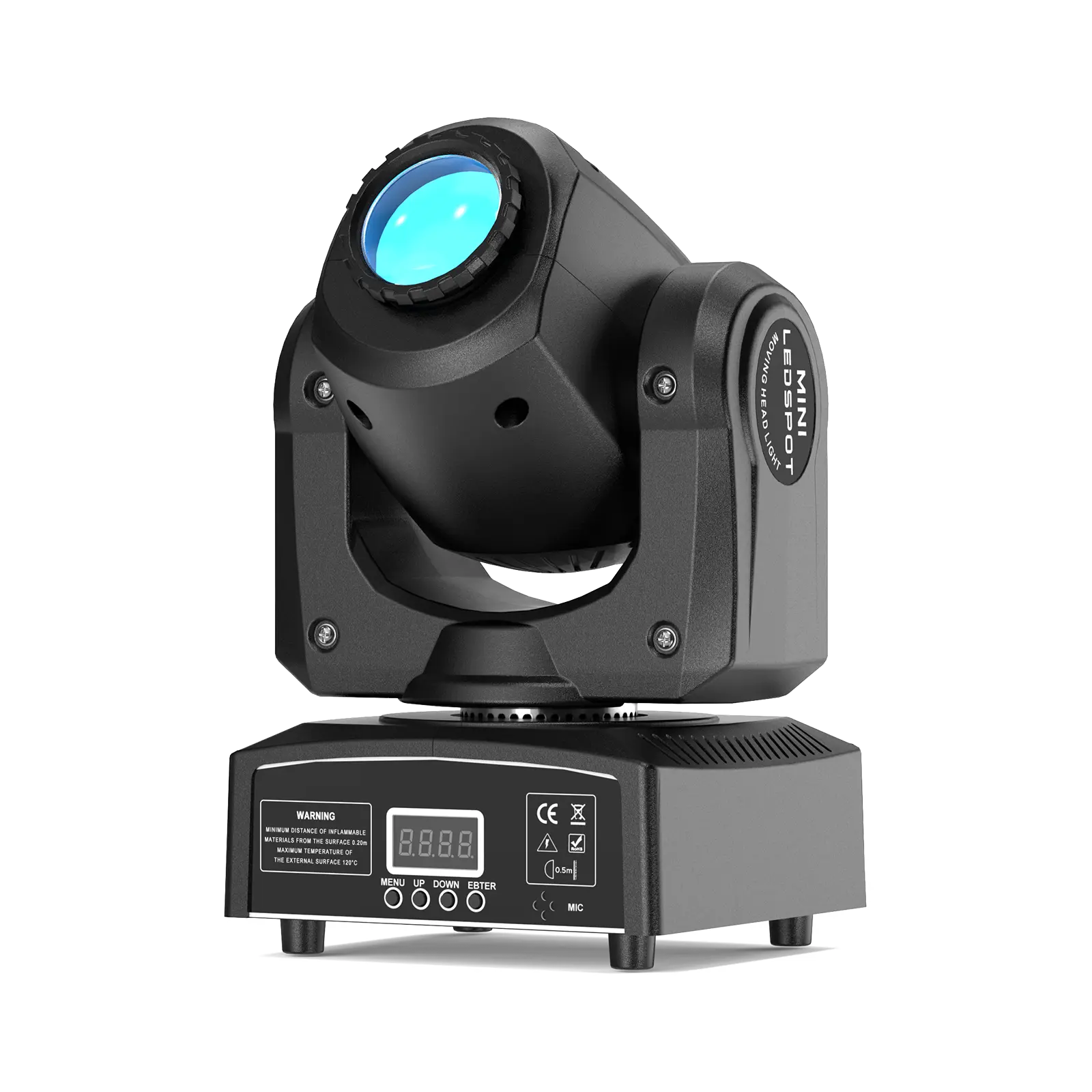 UKING 100W Mini Moving Head LED DJ Light - 8 Rotating Patterns, Rainbow Half-Color Color Changing Effect, DMX512, Sound-Activated Speed Control, Auto Mode, AC Power Supply - Ideal for Bar, Stage Performances, Home Parties