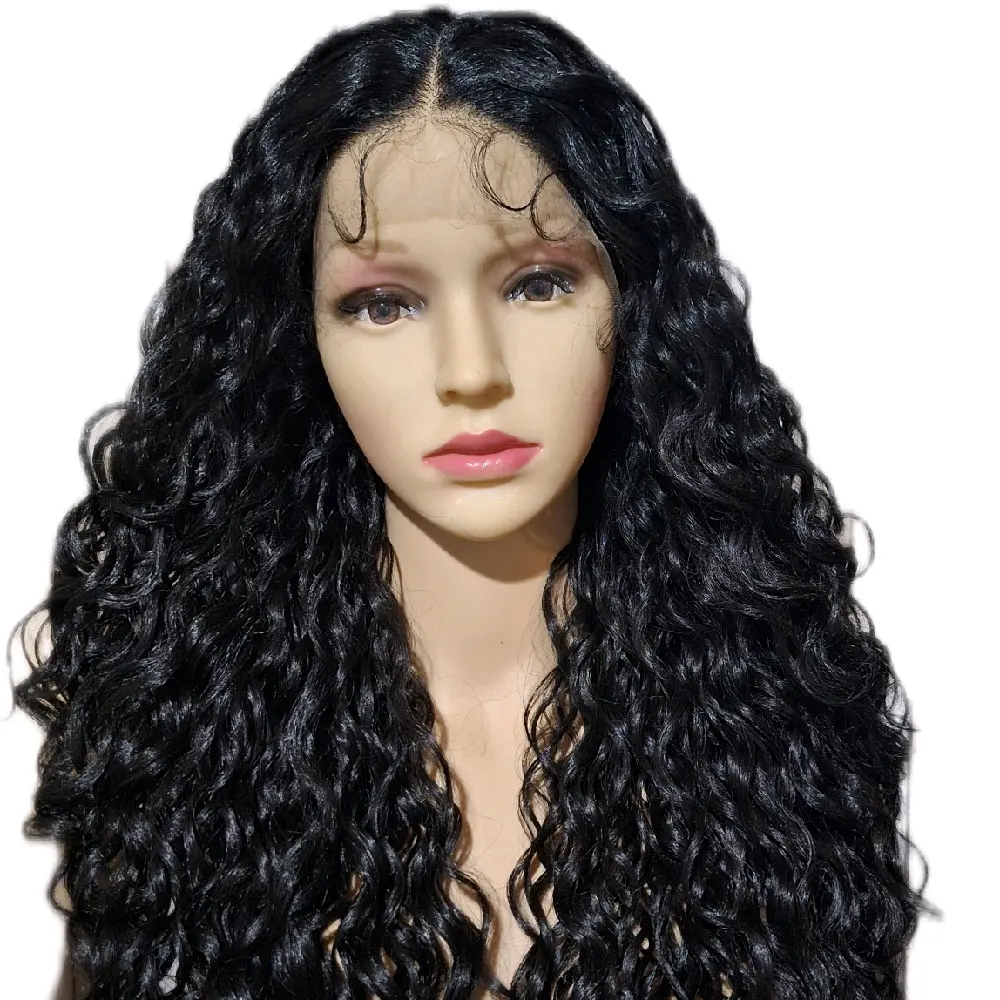 Human hair blend lace front wig.  27. inches long.