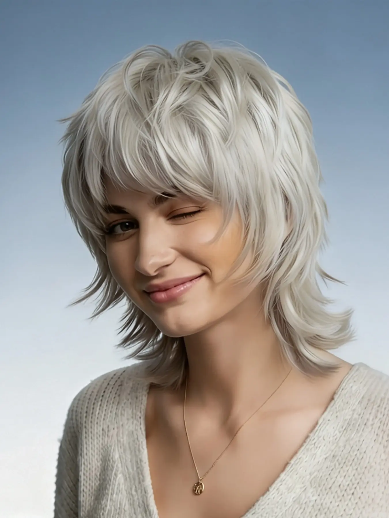 Mullet Wig with Bangs, Straight Pixie Cut, Layered Synthetic Hair, 12 Inch, Rose Net Cap, High Heat Resistant, Ideal for Cosplay, Party, Halloween, Synthetic Material High Quality Wigs