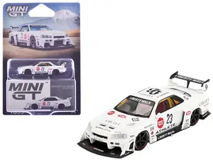 Nissan LB-ER34 Super Silhouette RHD #23 "ATHLETE - COLLET" White with Graphics Ltd Ed 1/64 Diecast Model Car by Mini GT