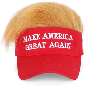 Trump 2024 Hat with Hair,Donald Trump Make America Great Again Wig Hat Embroidered Ultra Adjustable MAGA Baseball Cap