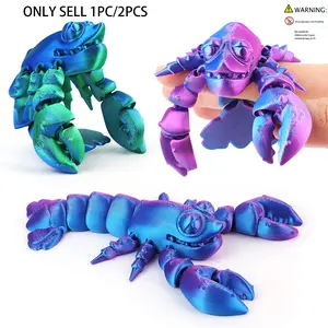 Lobster Design 3D Printing Toy, 1 Count/2 Counts Creative Joint Movable Lobster Toy, Stress Relief Toy for Home & Office Desktop, Collectible Figurines