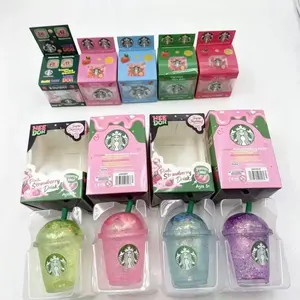 Limited Drink Cup Squishy Toy, Kawaii Glitter Dough Fidget, Cute Coffee Cup Stress Relief Gift