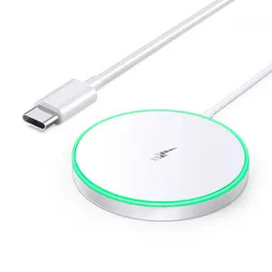 15W Magnetic Wireless Charging Pad, Ultra-Slim Fast MagSafe Charger for iPhone 17/16/15/14/13/12, Compatible with AirPods