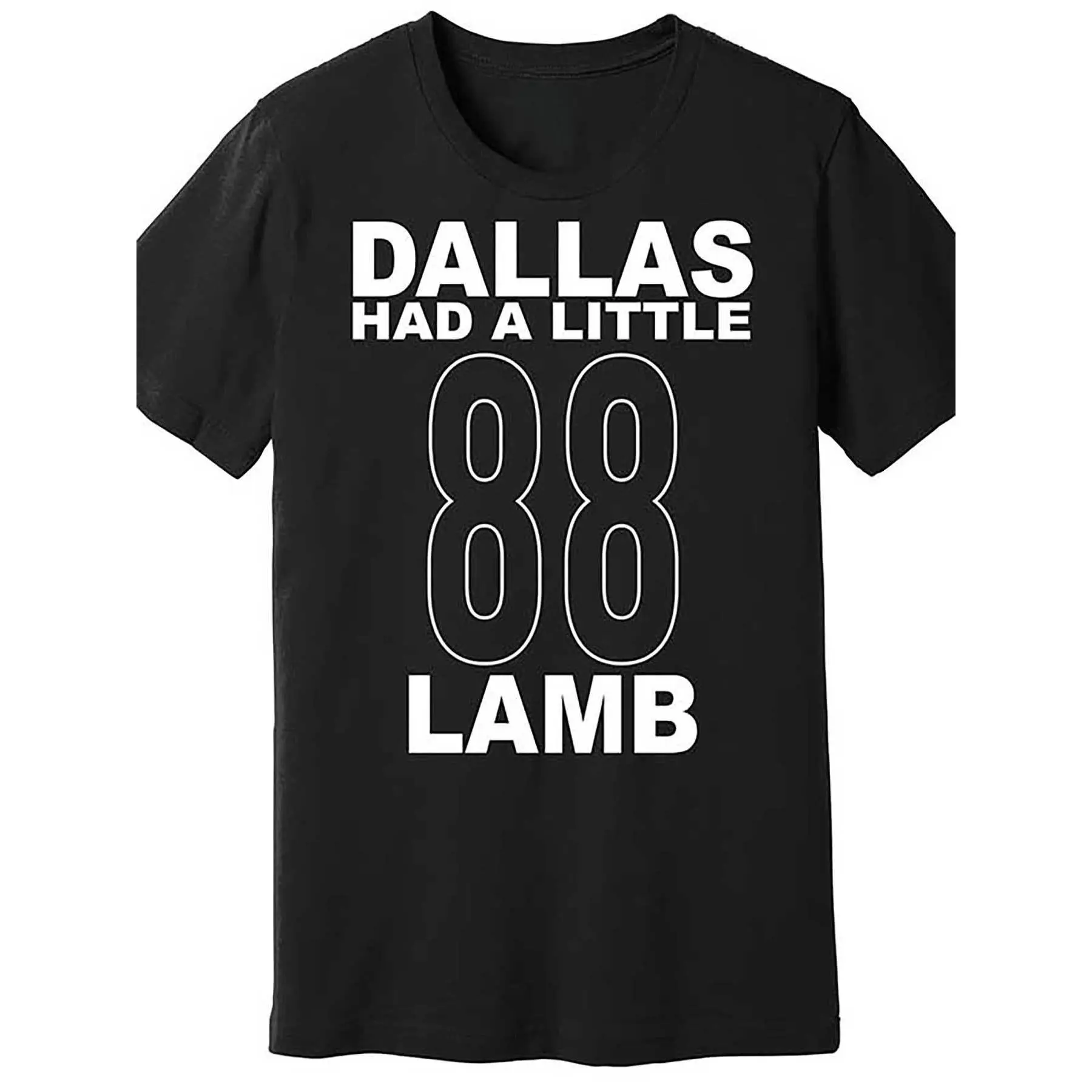Men'S Dallas "Had A Little 88 Lamb" Graphic T-Shirt - Black Cotton Short Sleeve Crew Neck, Stretchy & Machine Washable, Casual Football Design, Regular Fit Tee for Casual Attire, PLUS SIZE