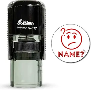 No name round teacher stamp  11/16"