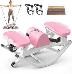 2026 Rock Stepper Side to Side Low-Impact Lateral Step Rocker, Ultra-Quiet Hydraulic Fully Assembled Home Office Exercise Machine with Resistance Bands & Digital Counter, 250 LBS Capacity