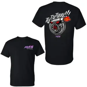FASS Turbo T-Shirt, Evil Turbo with Flames and Boost Text 2 Sides Graphic Tee, Soft Cotton Blend Shirt, Streetwear Automotive Apparel for Men and Women, Gift for Diesel and Car Enthusiasts